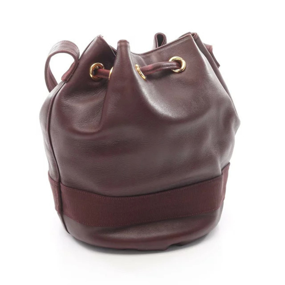 Salvatore Ferragamo Rion Purple Bag Leather Shoulder Vara Bordeaux Purple